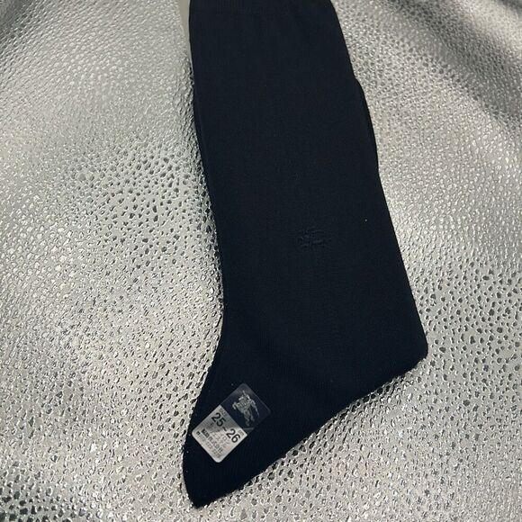 Burberry Womens Size 25 Navy Blue Dress Socks Business Professional Quiet Luxury - Picture 4 of 8